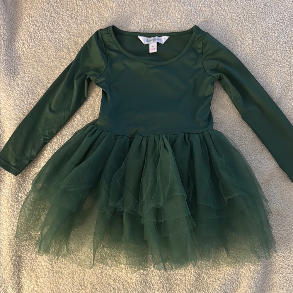 I love plum Children's Dark Green Tulle Dress Costume - Unbranded